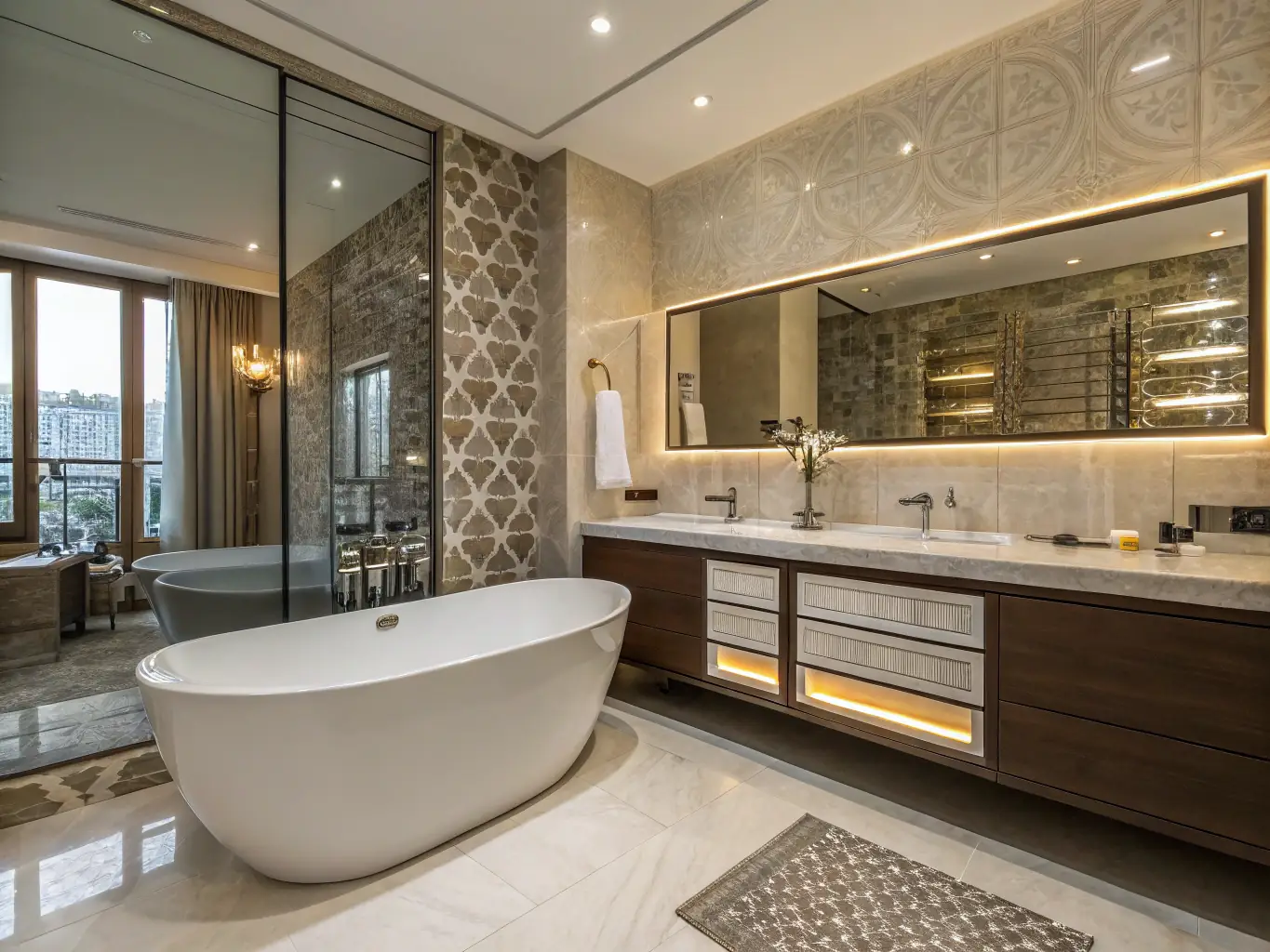 Custom bathroom high end with vanity