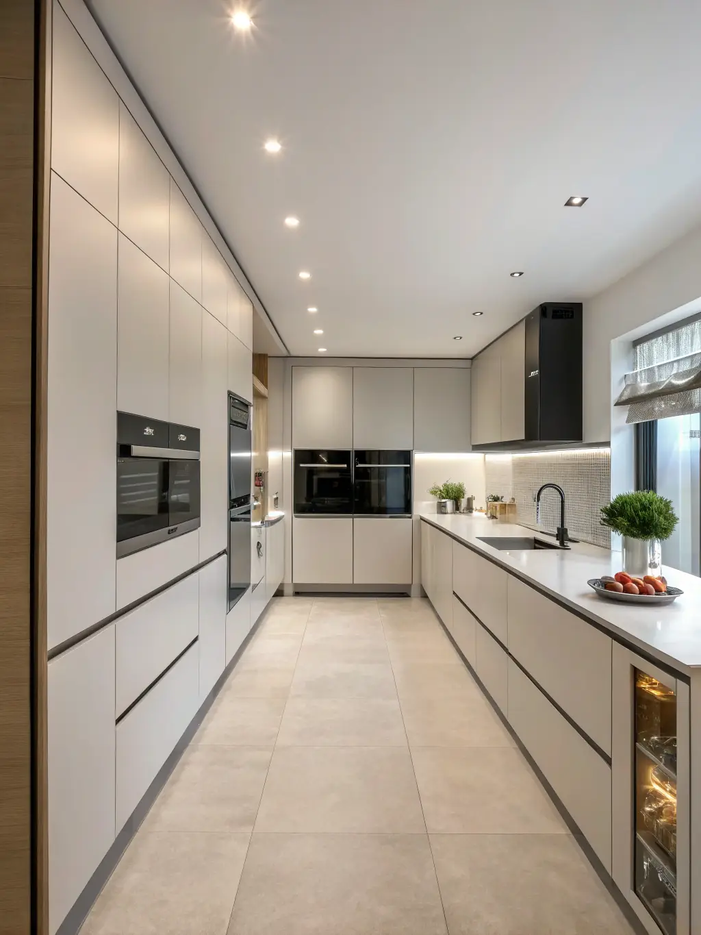 A beautifully remodeled kitchen in a Spartanburg home, featuring custom-built cabinets with a modern design and stainless steel appliances.